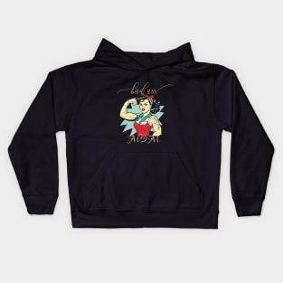 Bad Ass Mom-Retro Pop Art Kids Hoodie